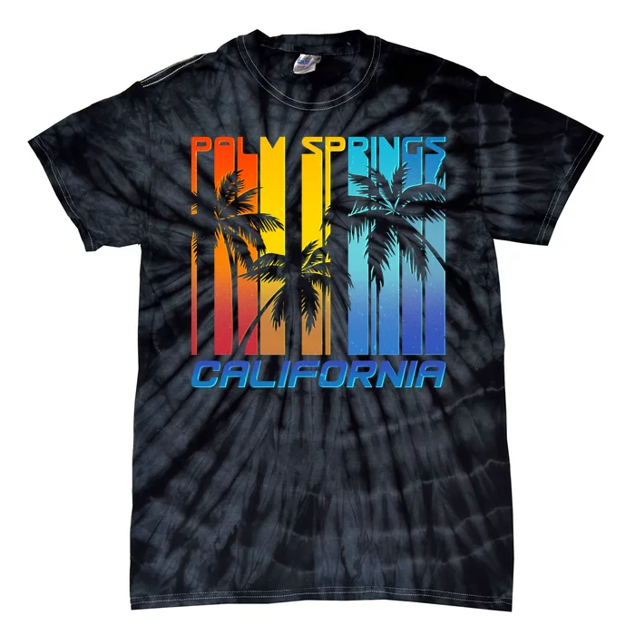 Cool Retro Palm Springs California Tie-Dye T-Shirt