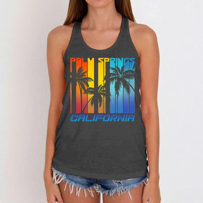 Cool Retro Palm Springs California Women's Knotted Racerback Tank