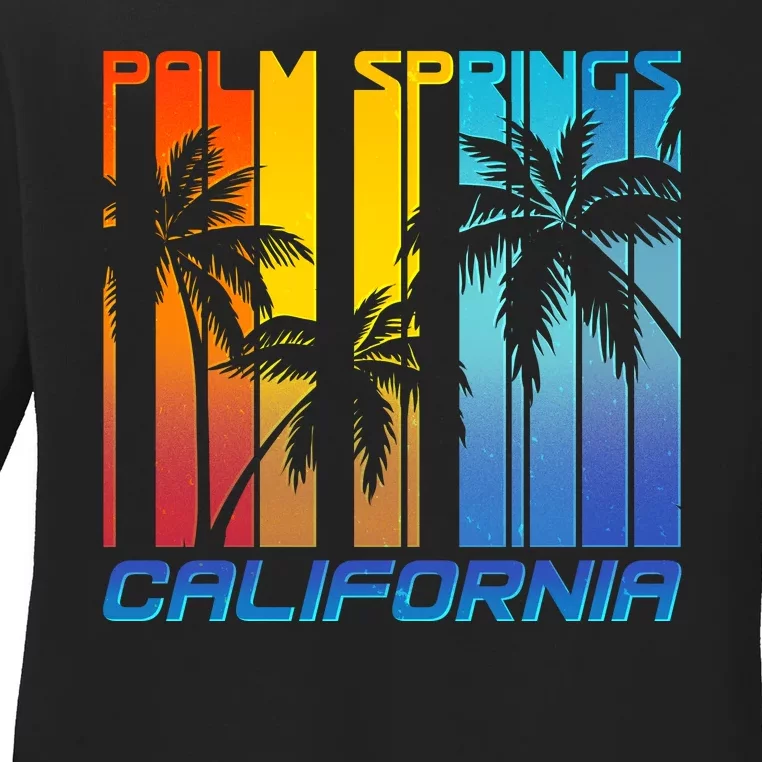 Cool Retro Palm Springs California Ladies Long Sleeve Shirt