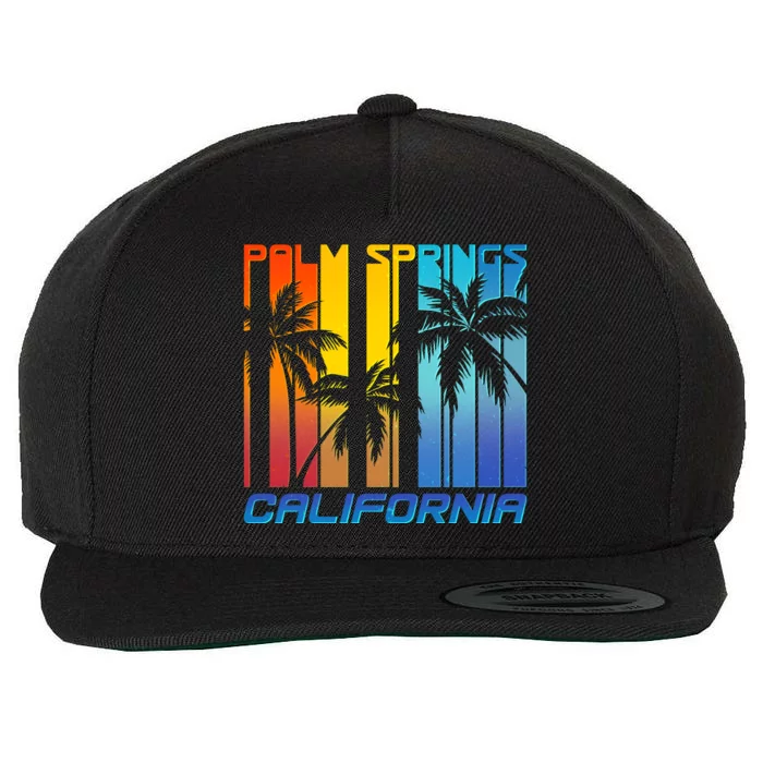 Cool Retro Palm Springs California Wool Snapback Cap