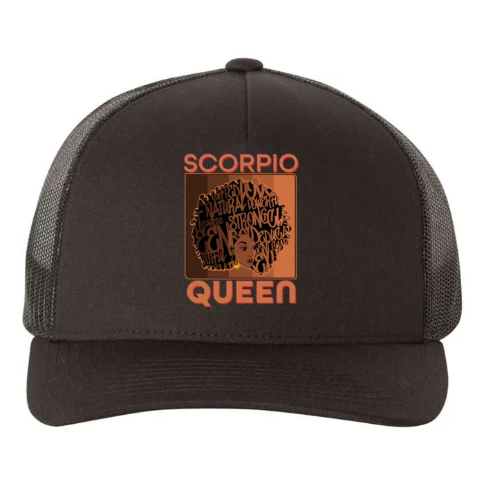 Cool Retro Scorpio Queen Afro Woman Yupoong Adult 5-Panel Trucker Hat