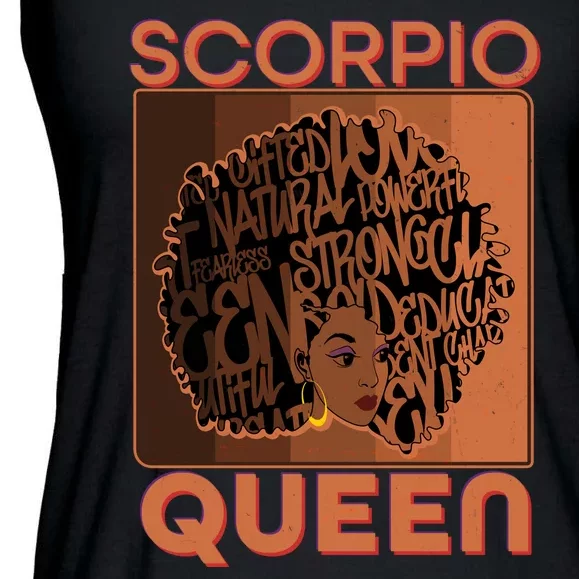 Cool Retro Scorpio Queen Afro Woman Ladies Essential Flowy Tank