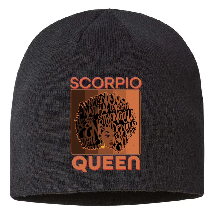 Cool Retro Scorpio Queen Afro Woman 8 1/2in Sustainable Knit Beanie