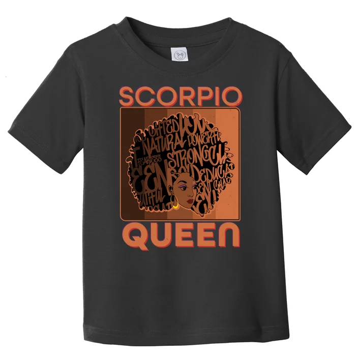 Cool Retro Scorpio Queen Afro Woman Toddler T-Shirt