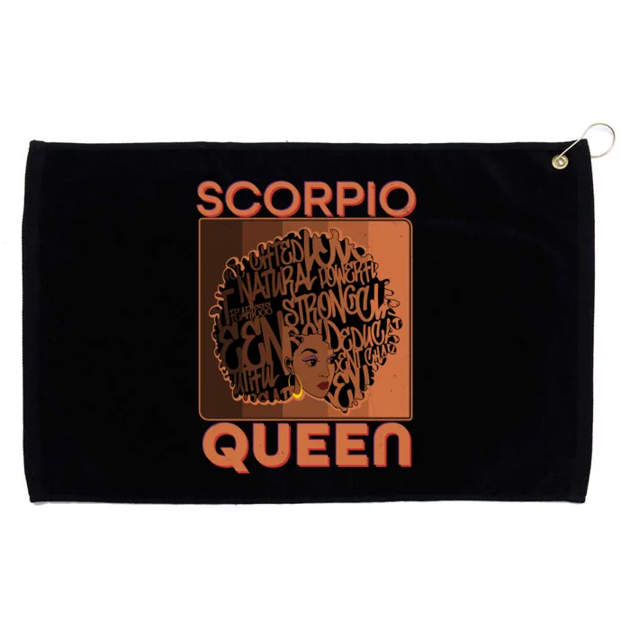 Cool Retro Scorpio Queen Afro Woman Grommeted Golf Towel