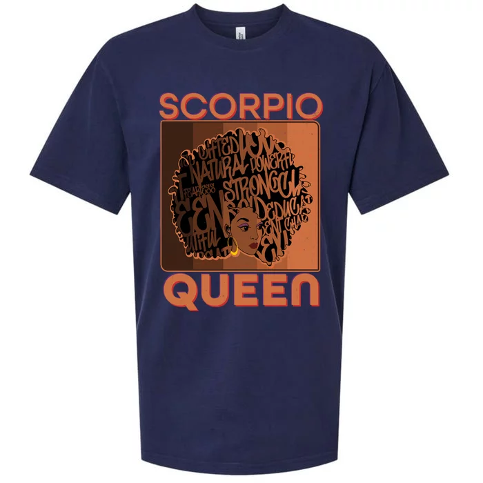 Cool Retro Scorpio Queen Afro Woman Sueded Cloud Jersey T-Shirt