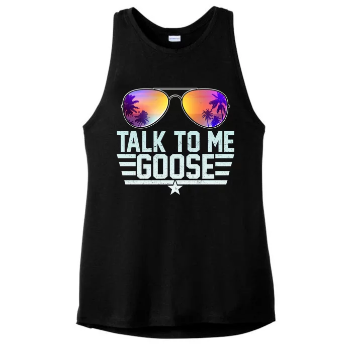 Cool Retro Talk To Me Goose Ladies Tri-Blend Wicking Tank