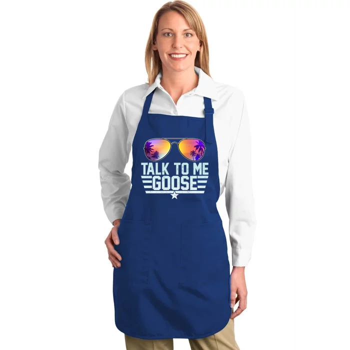 Cool Retro Talk To Me Goose Full-Length Apron With Pocket