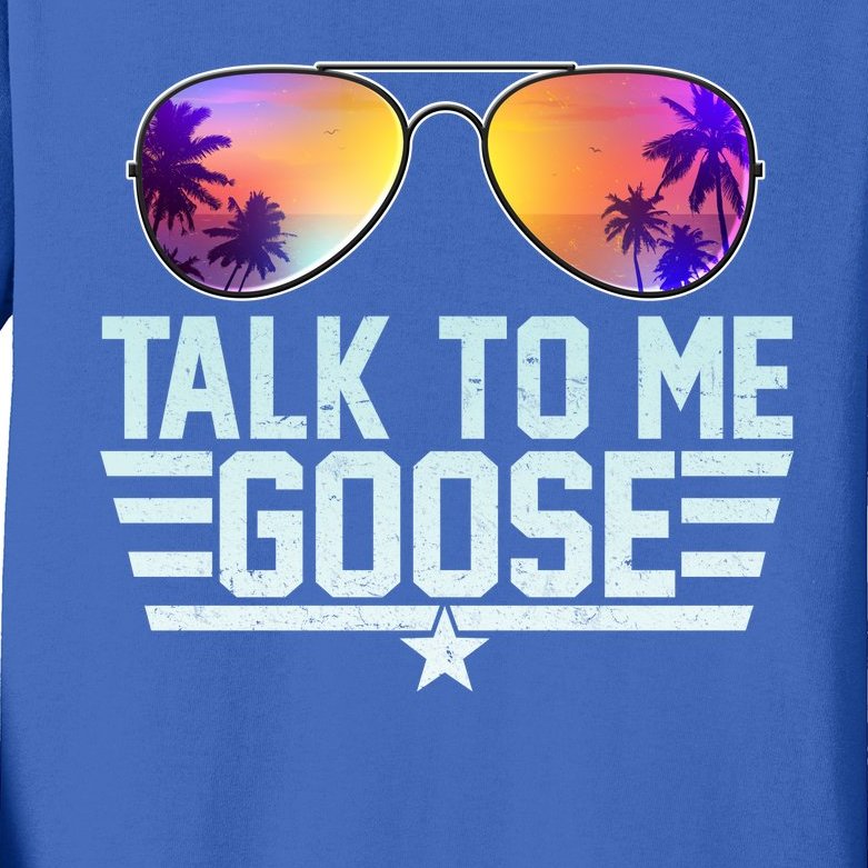 Cool Retro Talk To Me Goose Kids Long Sleeve Shirt