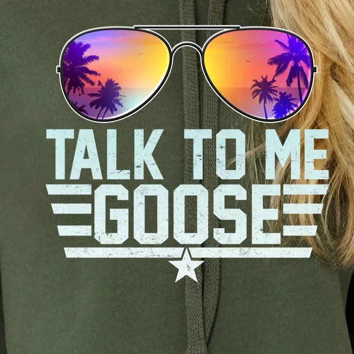 Cool Retro Talk To Me Goose Crop Top Hoodie
