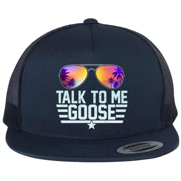 Cool Retro Talk To Me Goose Flat Bill Trucker Hat