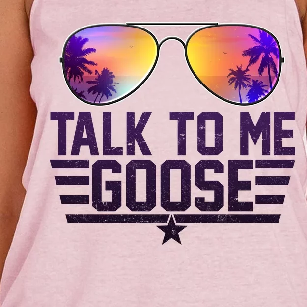 Cool Retro Talk To Me Goose Women's Knotted Racerback Tank