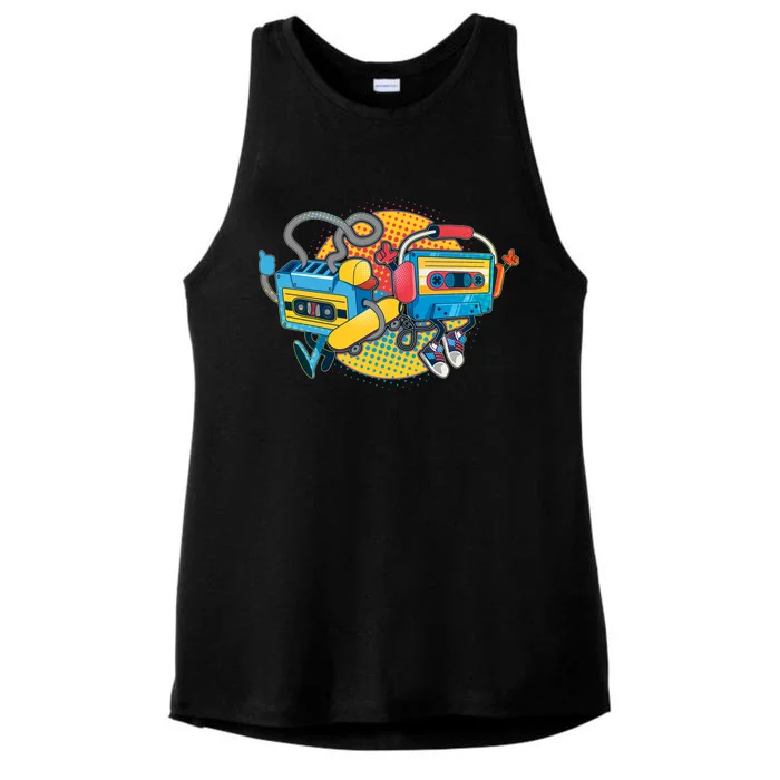 Cool Retro Tapes Ladies Tri-Blend Wicking Tank