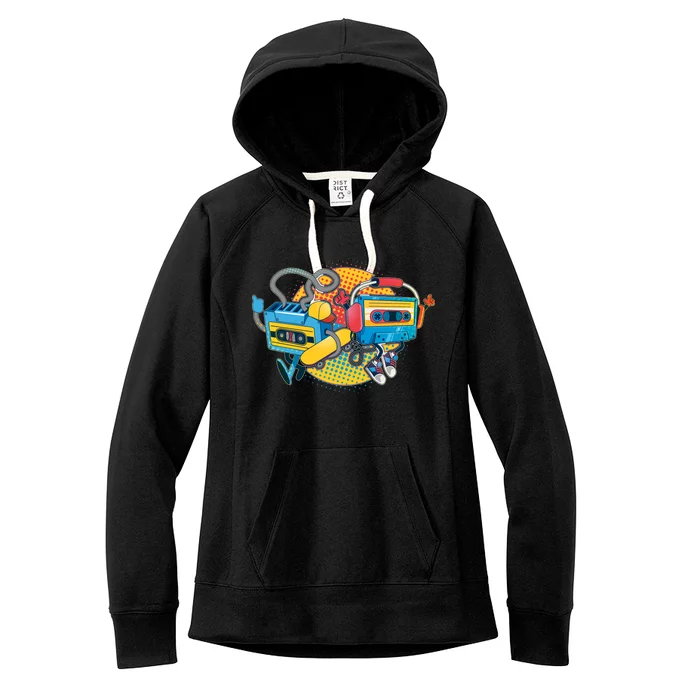 Cool Retro Tapes Women's Fleece Hoodie