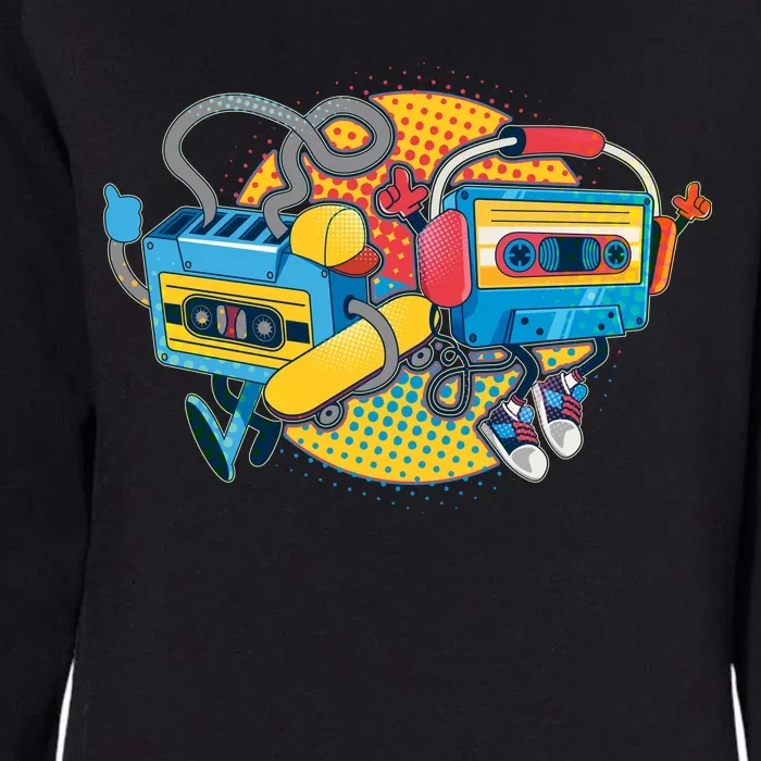 Cool Retro Tapes Womens California Wash Sweatshirt