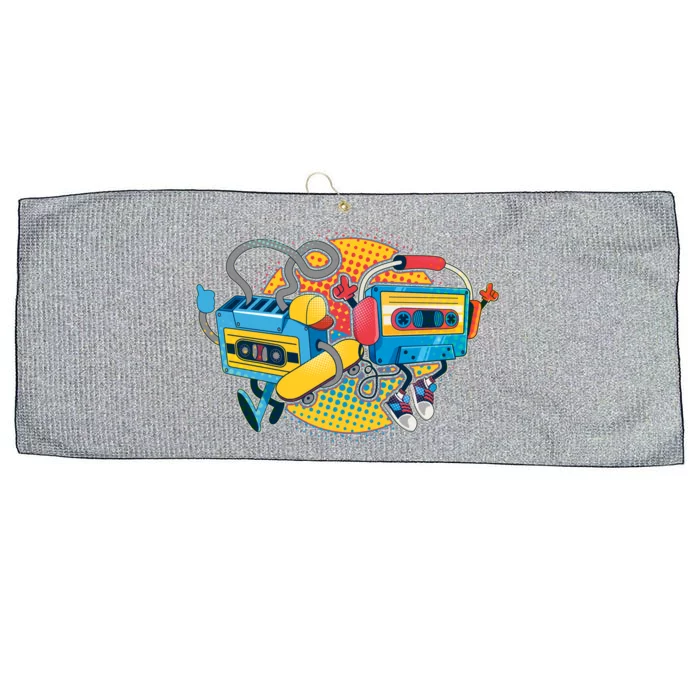 Cool Retro Tapes Large Microfiber Waffle Golf Towel