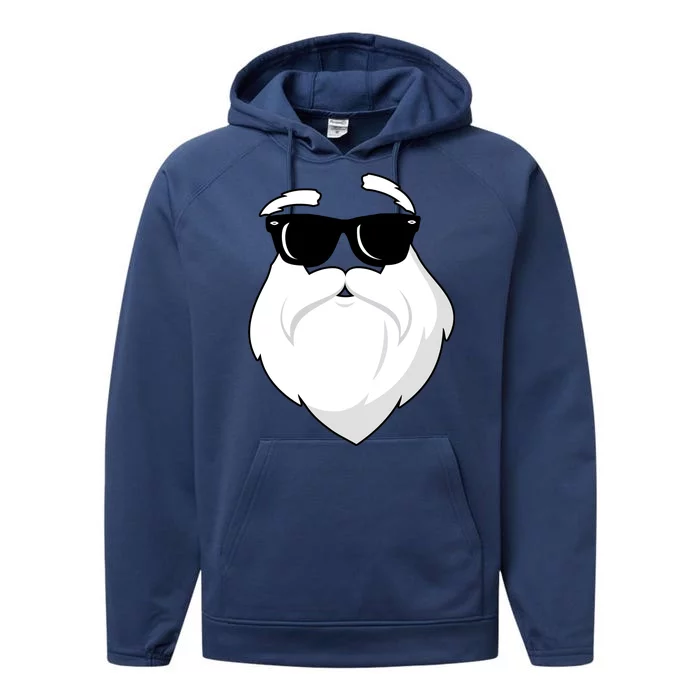 Cool Santa Face Performance Fleece Hoodie