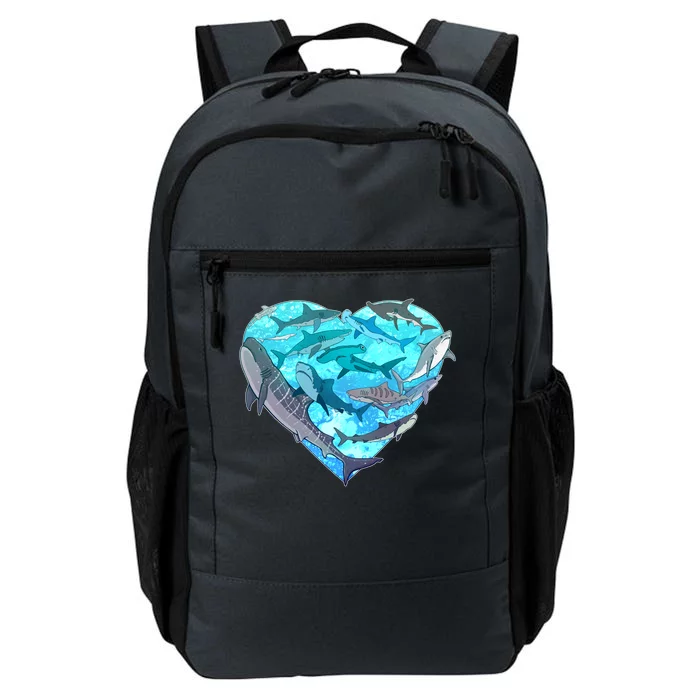 Cool Shark Love Heart Daily Commute Backpack