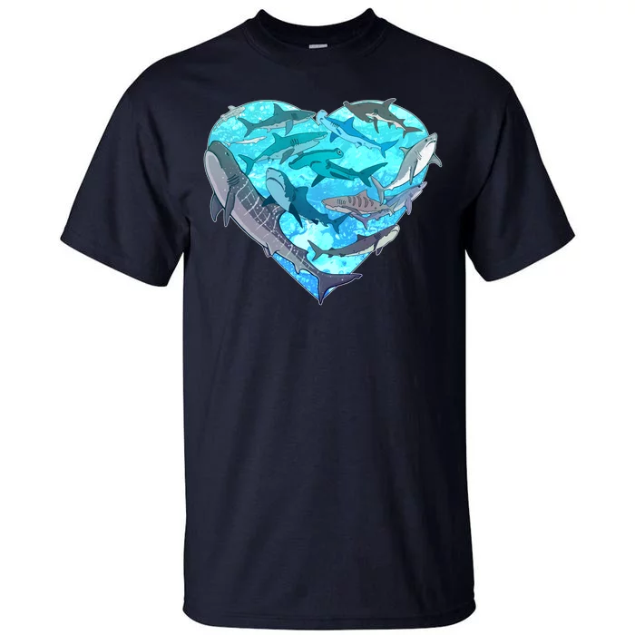 Cool Shark Love Heart Tall T-Shirt