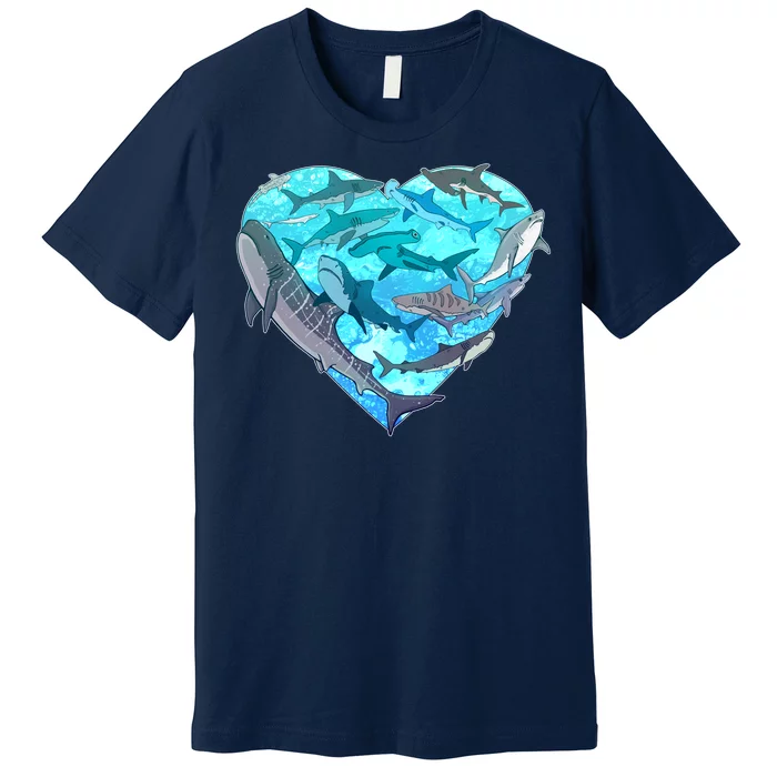 Cool Shark Love Heart Premium T-Shirt