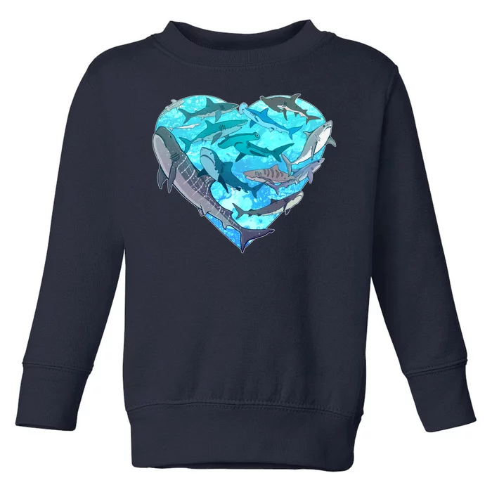 Cool Shark Love Heart Toddler Sweatshirt