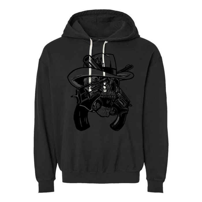 Cool Skull Guns Crossbones Garment-Dyed Fleece Hoodie