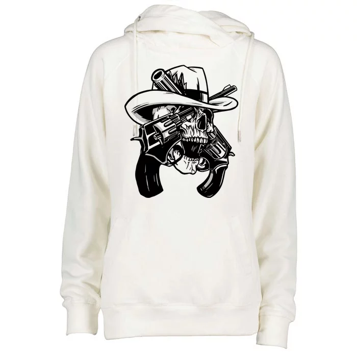 Cool Skull Guns Crossbones Womens Funnel Neck Pullover Hood