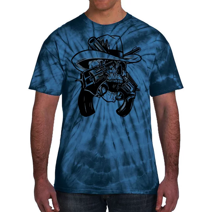 Cool Skull Guns Crossbones Tie-Dye T-Shirt