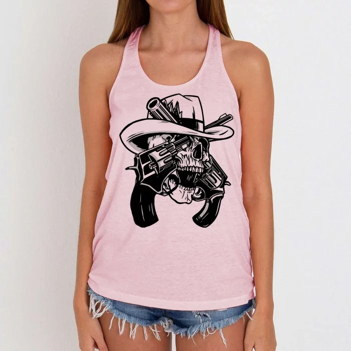 Cool Skull Guns Crossbones Women's Knotted Racerback Tank