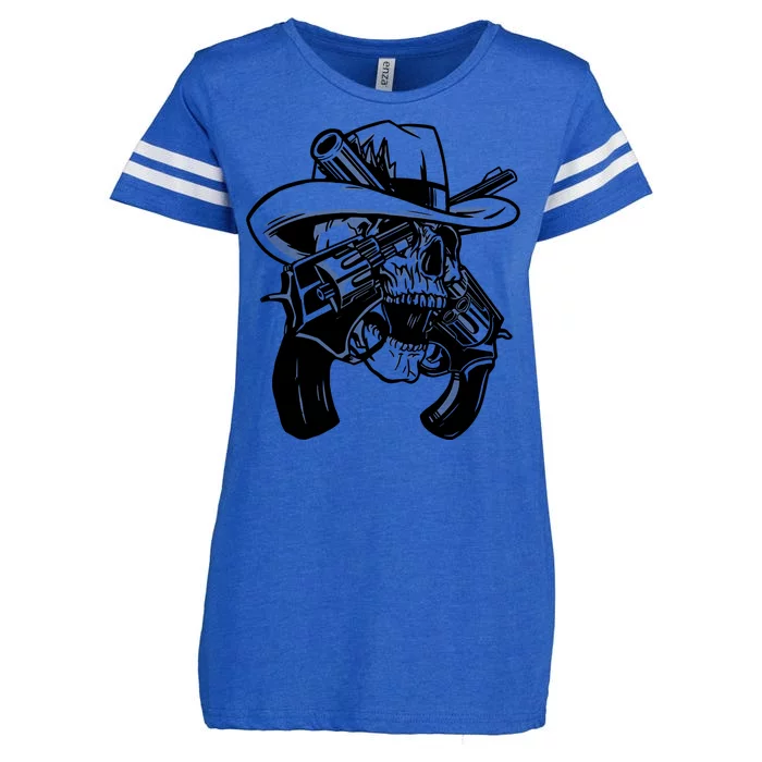 Cool Skull Guns Crossbones Enza Ladies Jersey Football T-Shirt