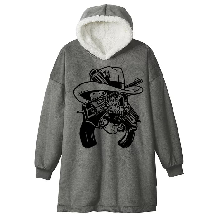 Cool Skull Guns Crossbones Hooded Wearable Blanket