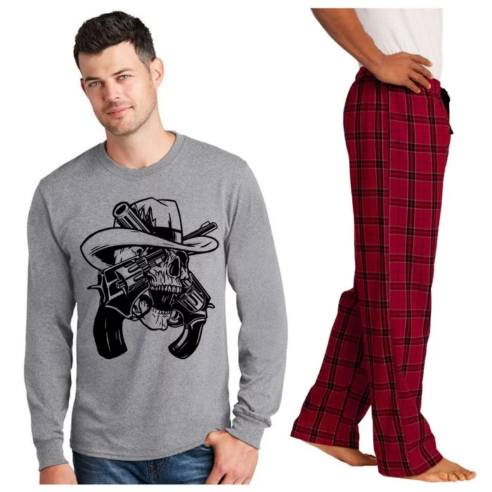 Cool Skull Guns Crossbones Long Sleeve Pajama Set