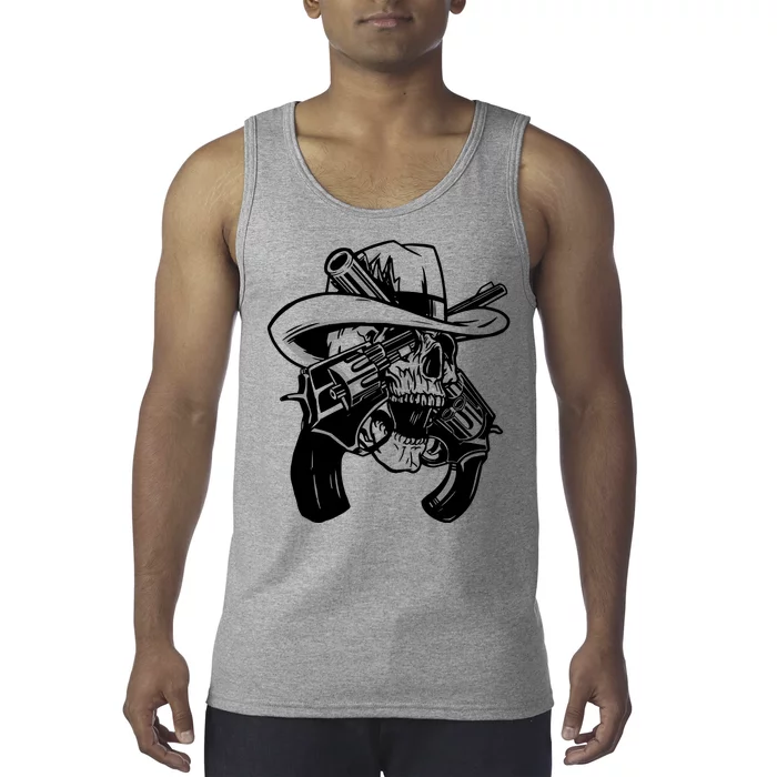 Cool Skull Guns Crossbones Tank Top