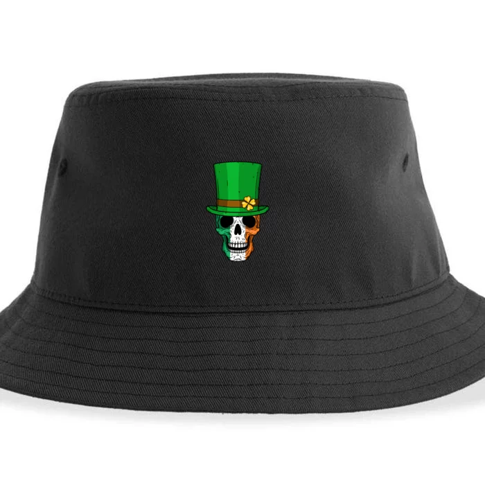 Cool St. Patricks Day Irish Skull Sustainable Bucket Hat