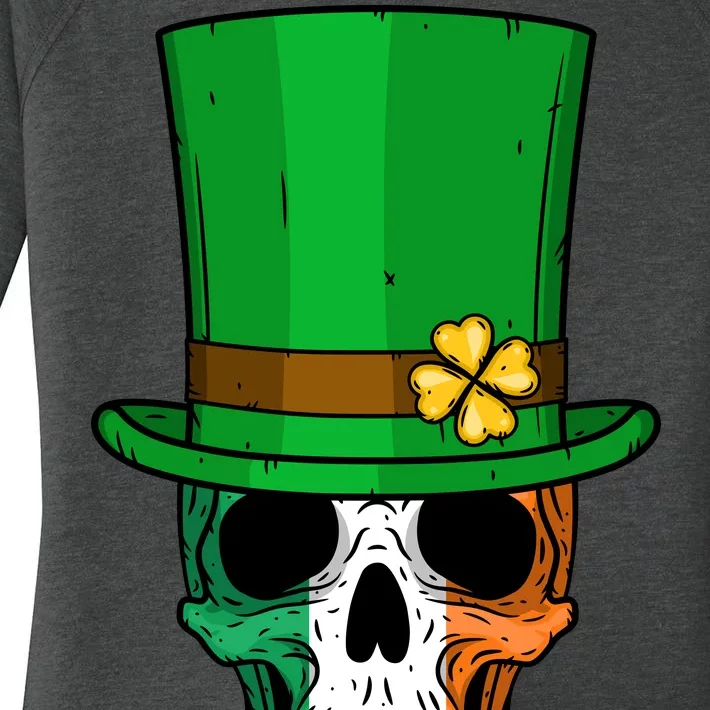 Cool St. Patricks Day Irish Skull Women's Perfect Tri Tunic Long Sleeve Shirt