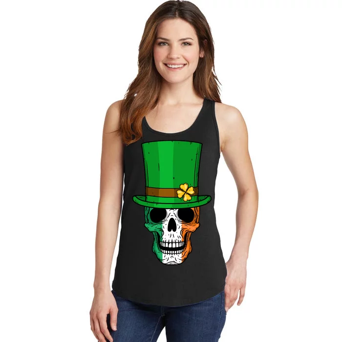 Cool St. Patricks Day Irish Skull Ladies Essential Tank