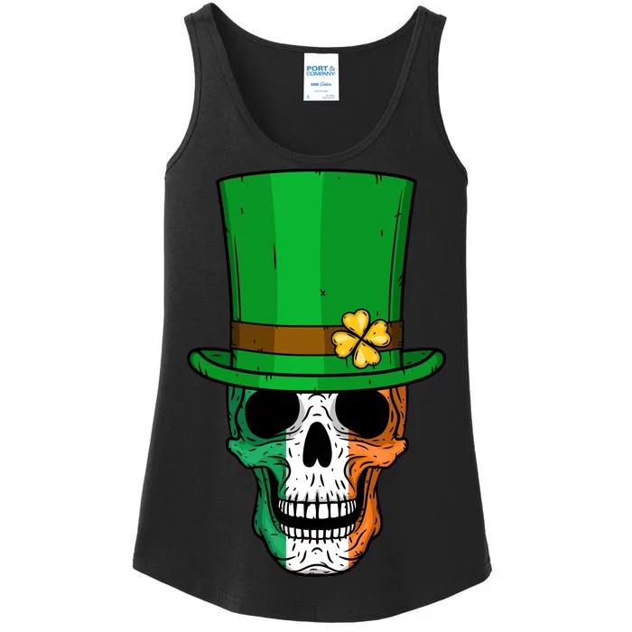 Cool St. Patricks Day Irish Skull Ladies Essential Tank