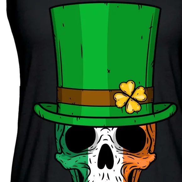 Cool St. Patricks Day Irish Skull Ladies Essential Flowy Tank