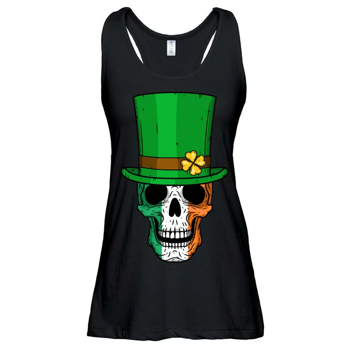 Cool St. Patricks Day Irish Skull Ladies Essential Flowy Tank