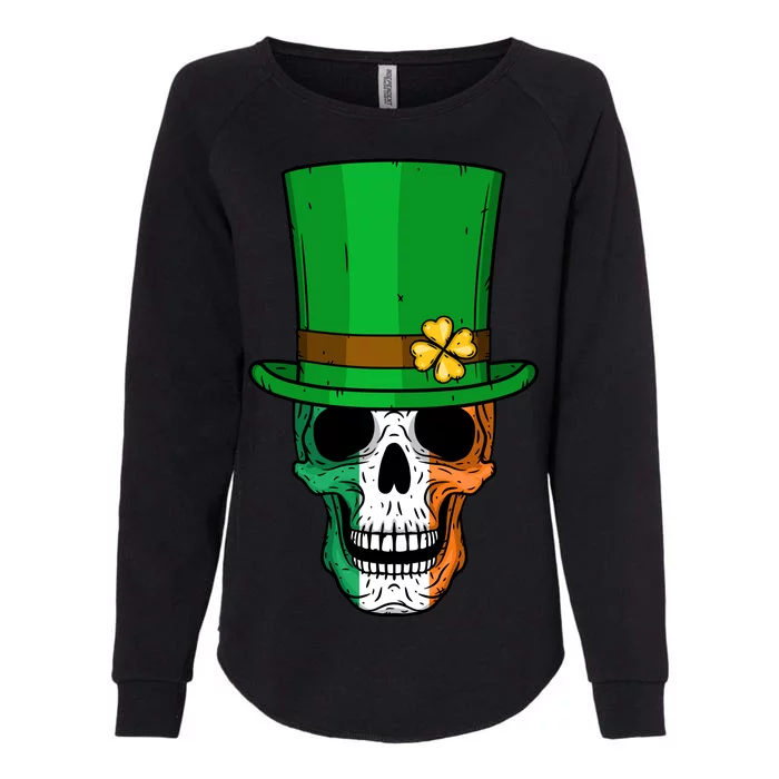 Cool St. Patricks Day Irish Skull Womens California Wash Sweatshirt