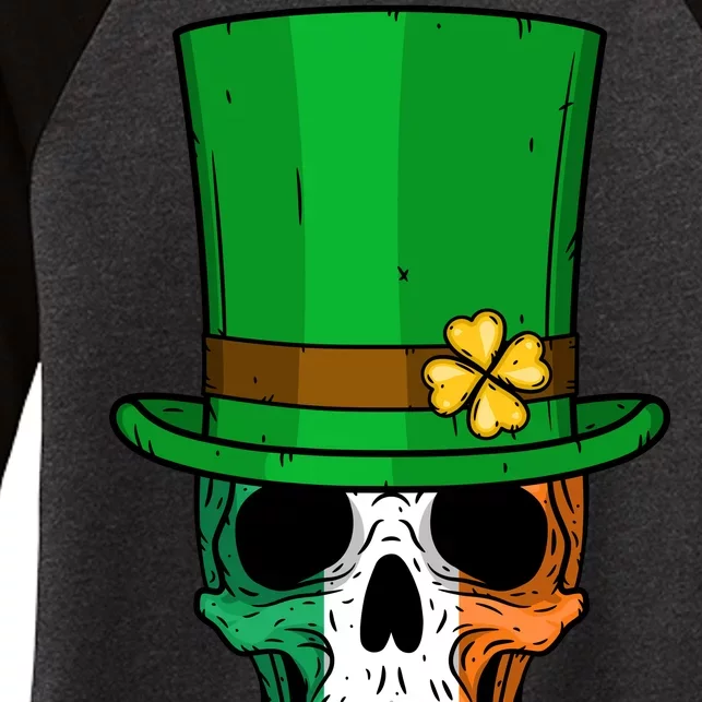 Cool St. Patricks Day Irish Skull Women's Tri-Blend 3/4-Sleeve Raglan Shirt