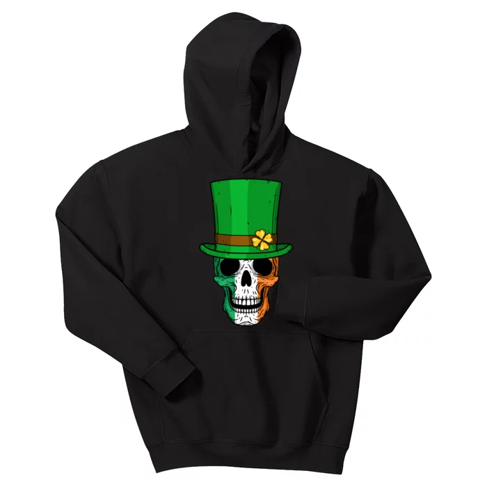 Cool St. Patricks Day Irish Skull Kids Hoodie