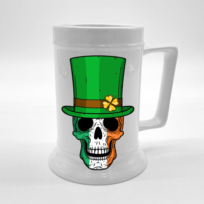 Cool St. Patricks Day Irish Skull Front & Back Beer Stein