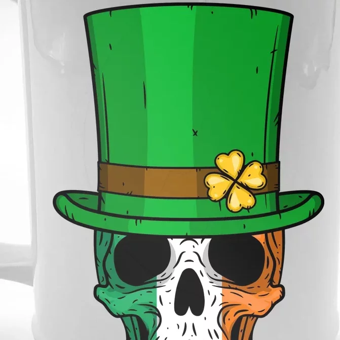 Cool St. Patricks Day Irish Skull Front & Back Beer Stein