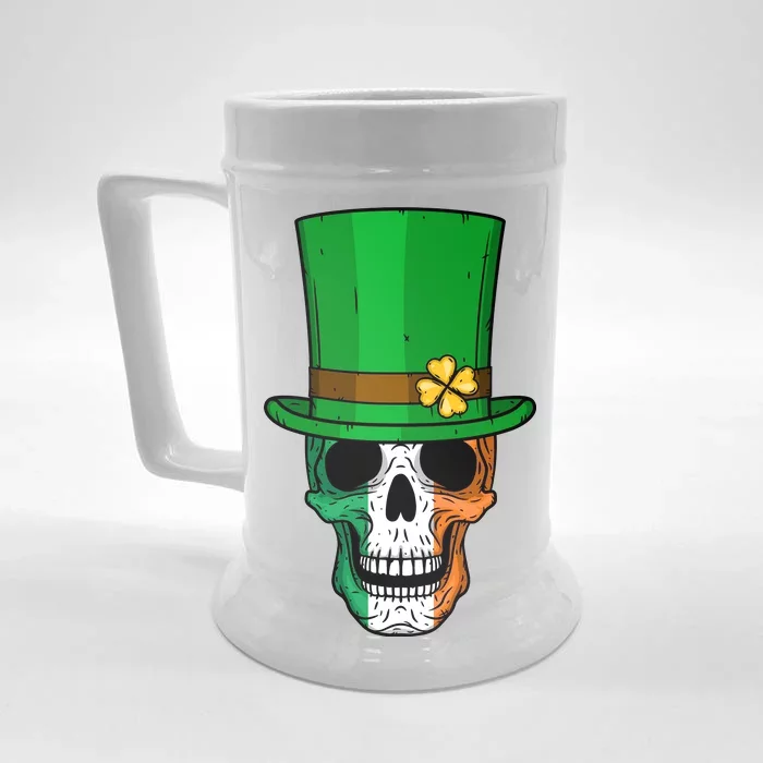 Cool St. Patricks Day Irish Skull Front & Back Beer Stein