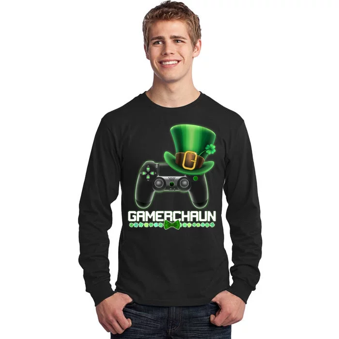 Cool St Patrick's Day Gamerchaun Game Controller Leprechaun Tall Long Sleeve T-Shirt