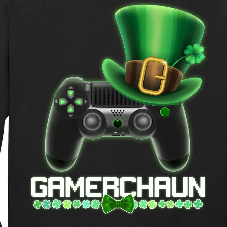 Cool St Patrick's Day Gamerchaun Game Controller Leprechaun Tall Long Sleeve T-Shirt