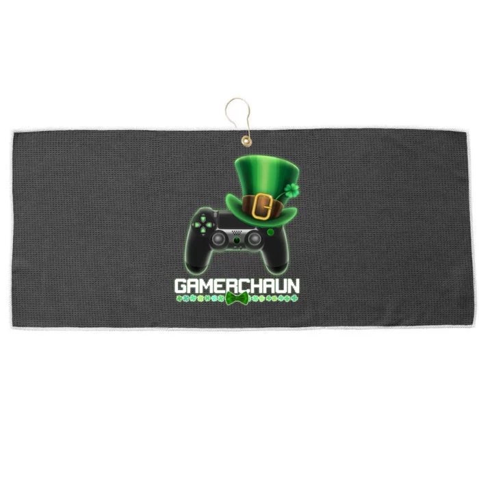 Cool St Patrick's Day Gamerchaun Game Controller Leprechaun Large Microfiber Waffle Golf Towel