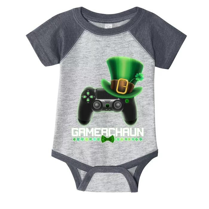 Cool St Patrick's Day Gamerchaun Game Controller Leprechaun Infant Baby Jersey Bodysuit