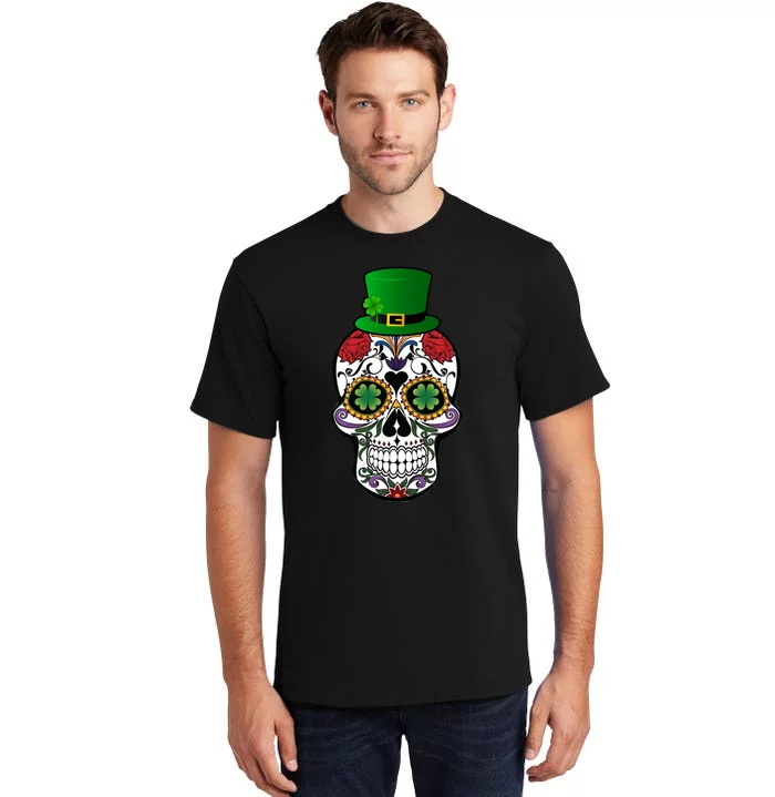 Cool St Patricks Day Irish Day Of The Dead Skull Tall T-Shirt